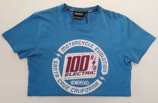 TEE SHIRT 100% ELECTRIC BLUE- ZERO MOTORCYCLE